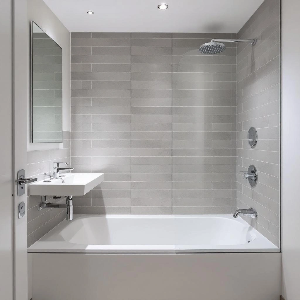 Curbless shower and floating vanity in expanded Los Angeles bathroom