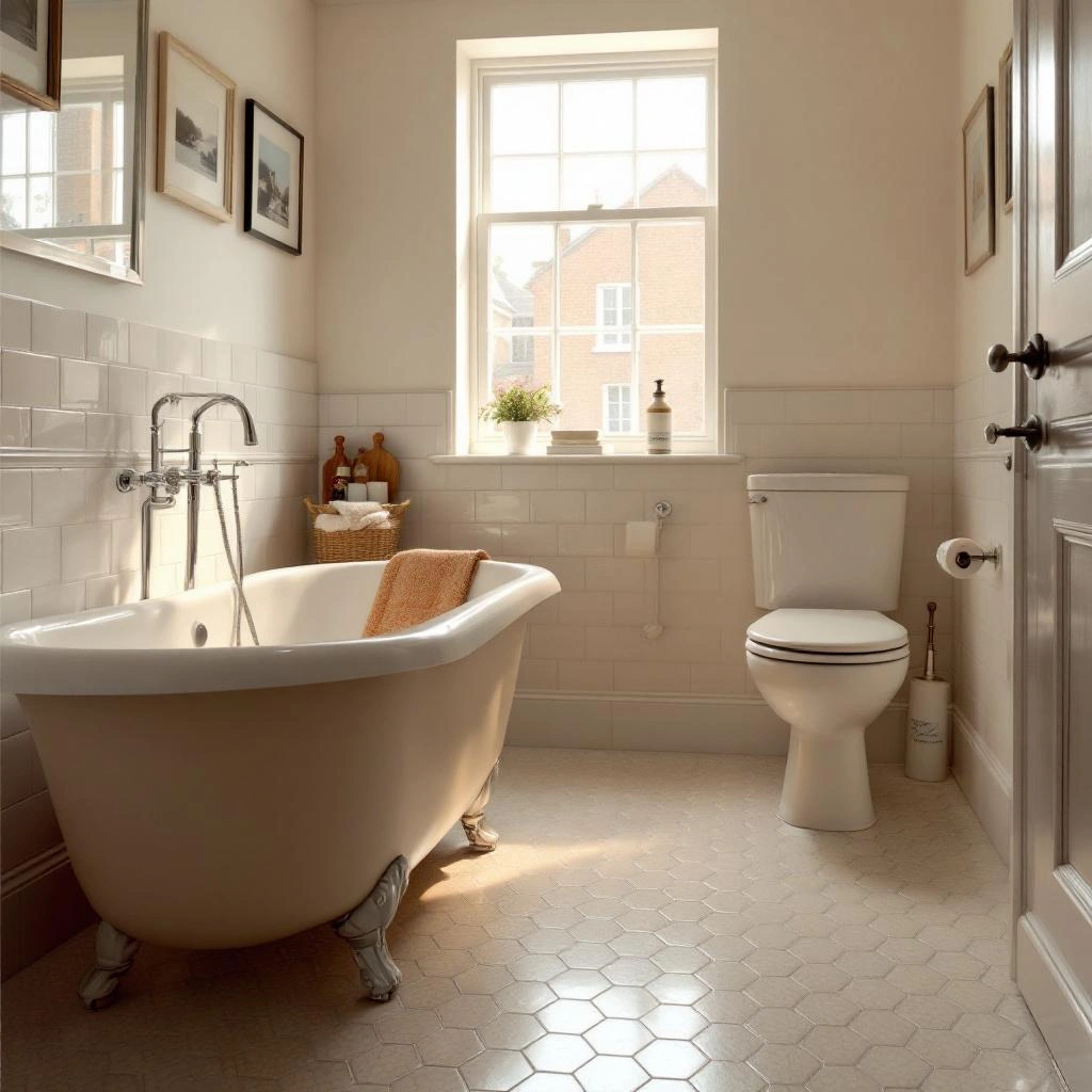 Modern bathroom with new tiles and lighting